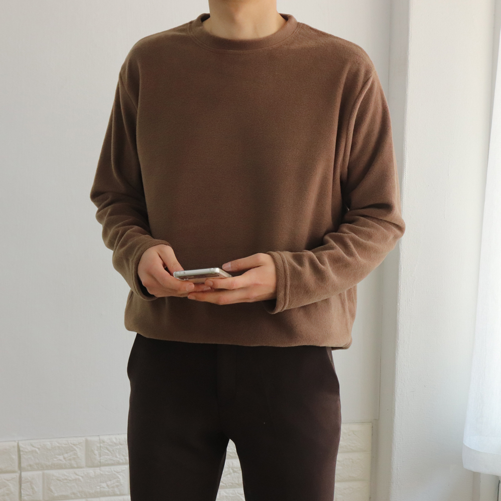 남자기모긴팔티 후리스 이너 오버핏 티셔츠 - 상세 이미지 4