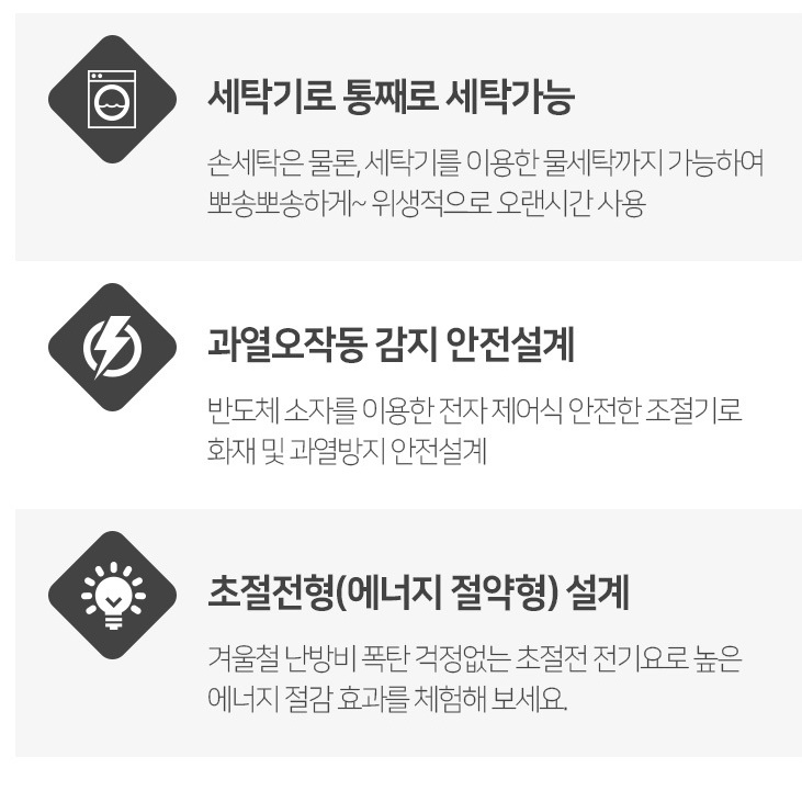 빨아쓰는 전기요 여행용 얇은 전기요 전자파없는 전기요 대형