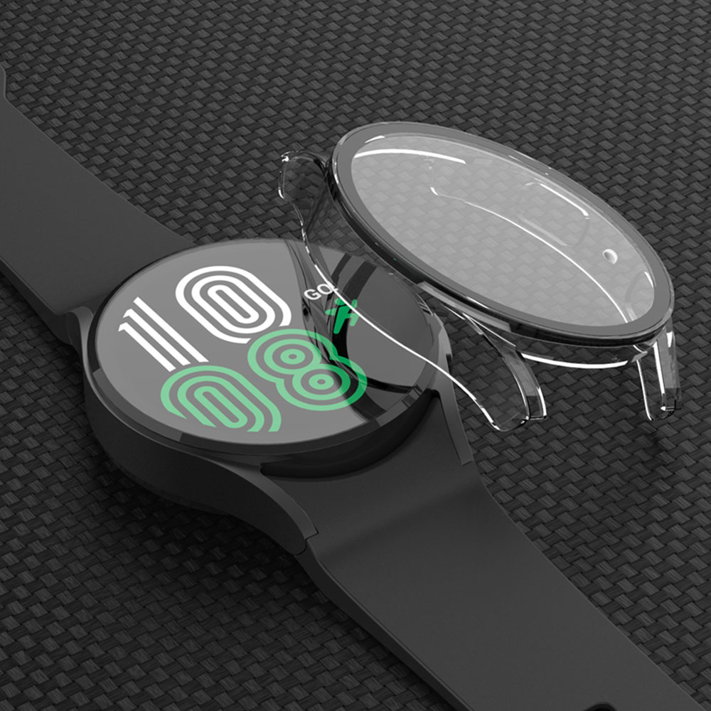 1+1 갤럭시워치 5 4 풀커버 투명 컬러 케이스-모카할인 - 상품 이미지