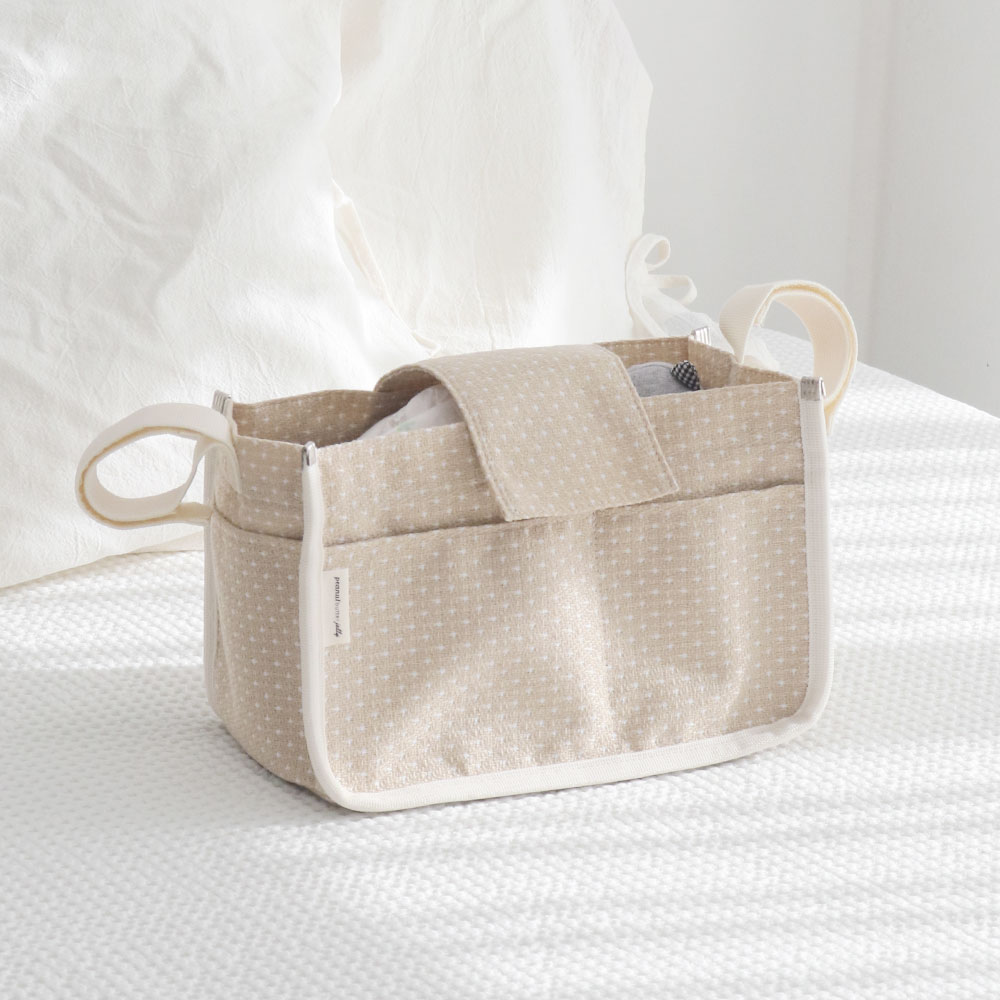 피넛버터젤리 프리미엄 도트 유모차 가방 정리함 다용도 가벼운 이너백 출산 아기 선물