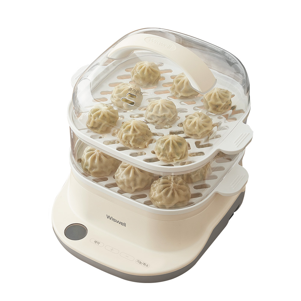 위즈웰 전기찜기 6L 예약 대용량 야채 스팀 계란 고구마 삶는 찌는 기계 가정용 다담