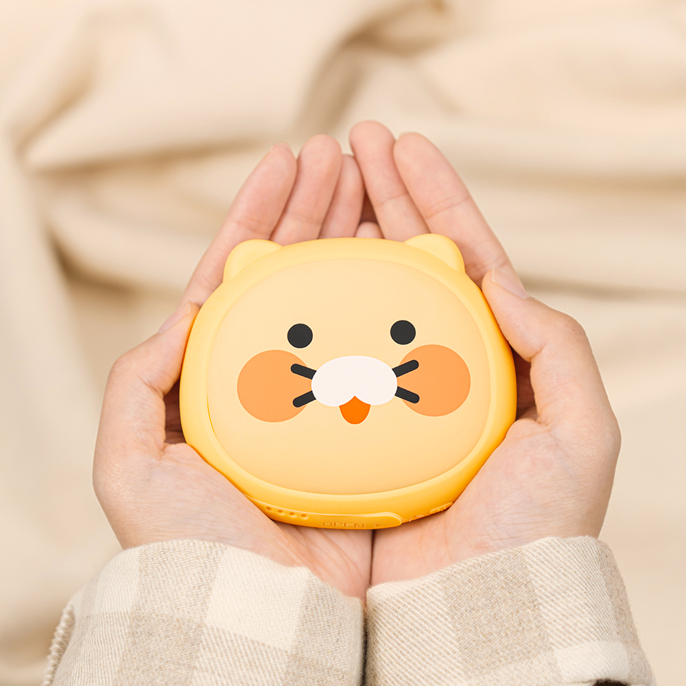 카카오프렌즈 얼굴형 손난로 보조배터리 C타입 충전 5000mAh, 네이비 패딩 라이언 - 상세 이미지 5