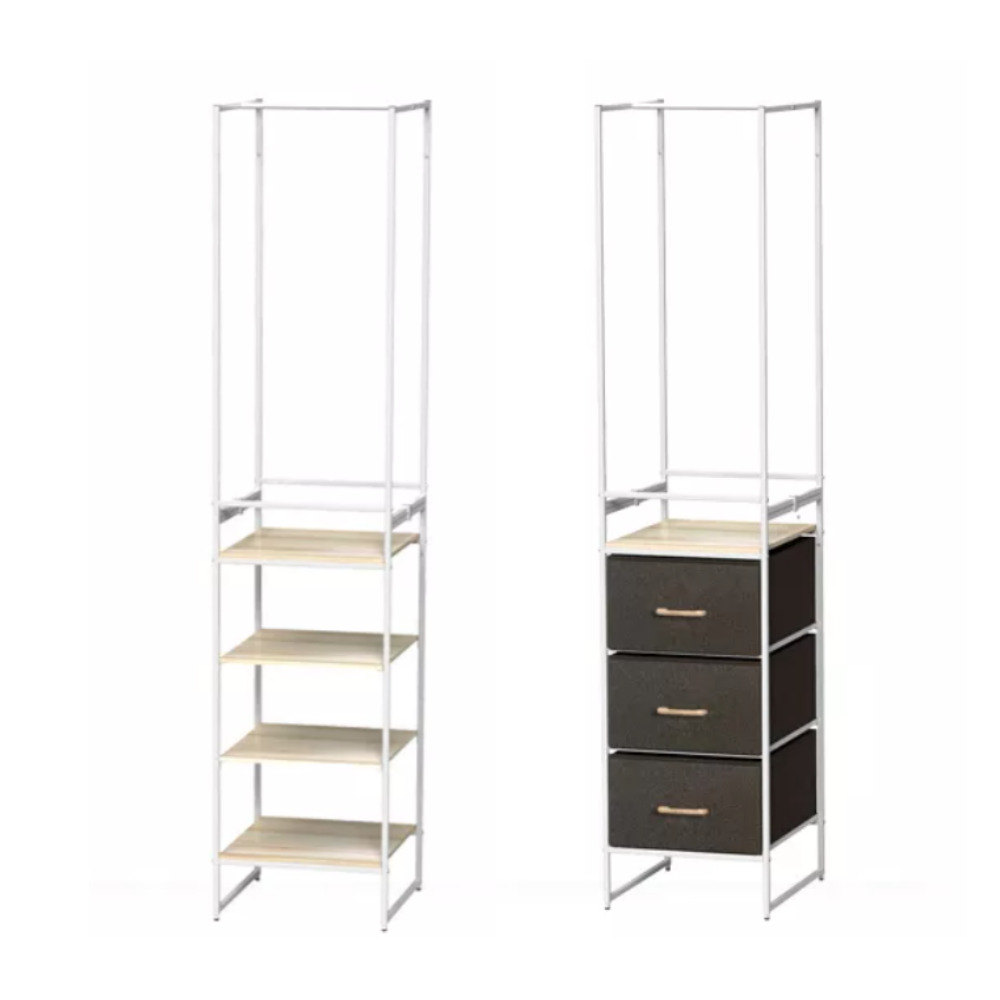 엑스코아 드레스룸 시스템 행거 2단 철제 스탠드 옷걸이 서랍장 세트 아이방 옷장 옷행거