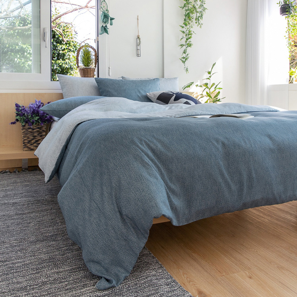 먼지없는 알러지케어 100프로 모달침구세트 스텔라 블루&화이트 신혼이불  SS Q K SK