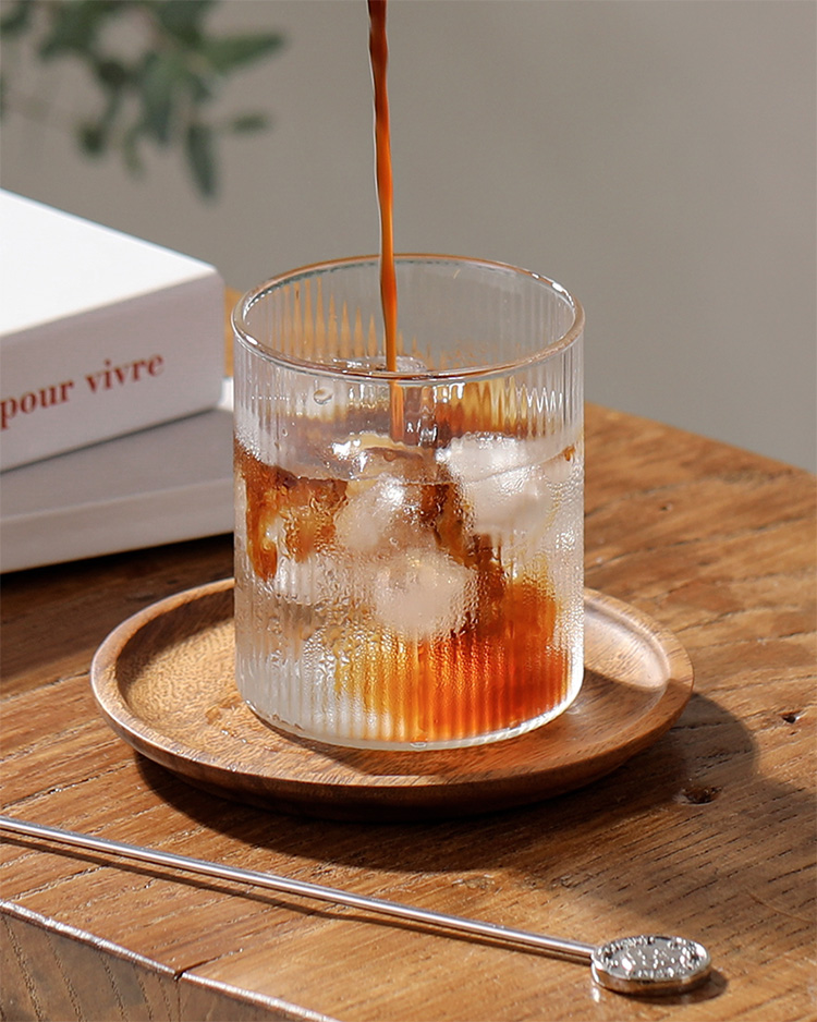 홈카페 유리컵 일자 내열유리 아이스 커피 맥주 예쁜 물잔 집들이선물 잔플리츠컵 300ml