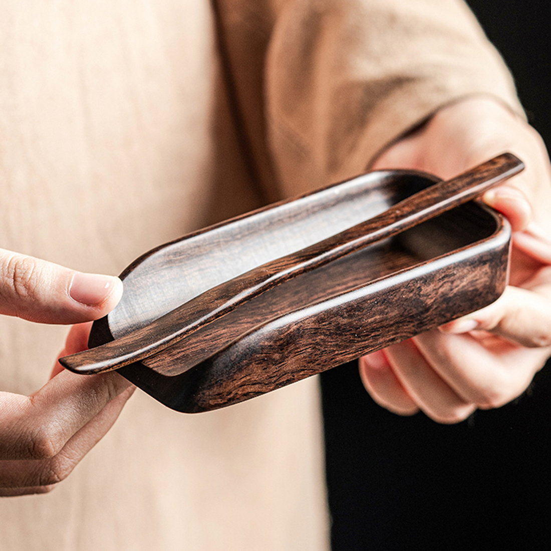 더큰솔 흑단목 원목 다하 차시 세트 보이차 공부차 다도 차도구 - 상세 이미지 2