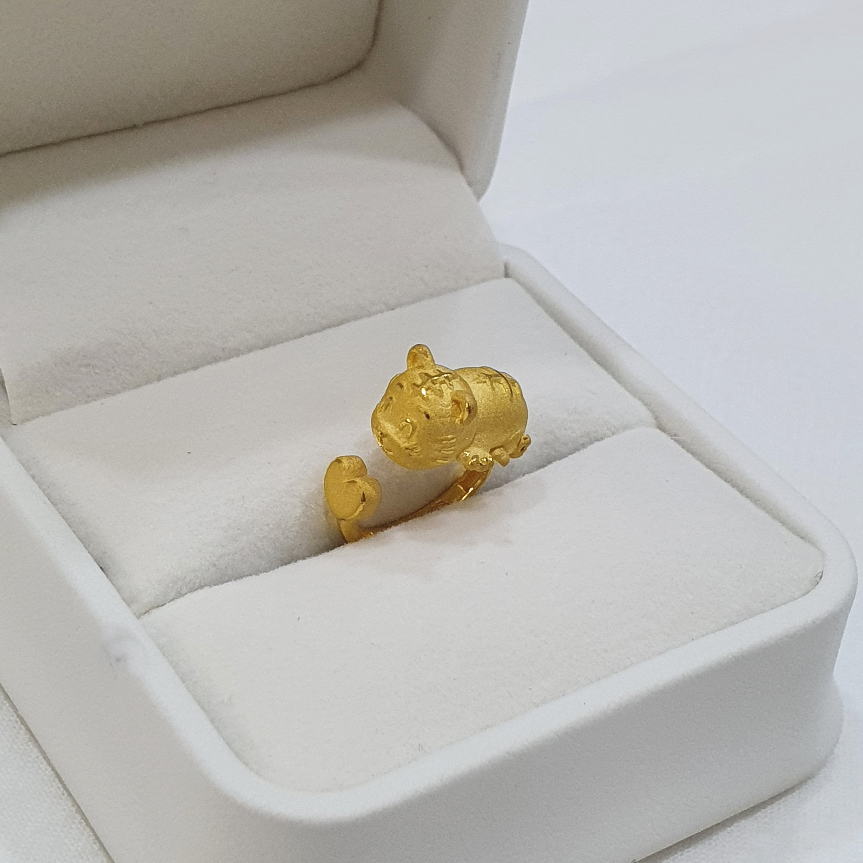 24k 순금 하트호랑이 돌반지 3.75g
