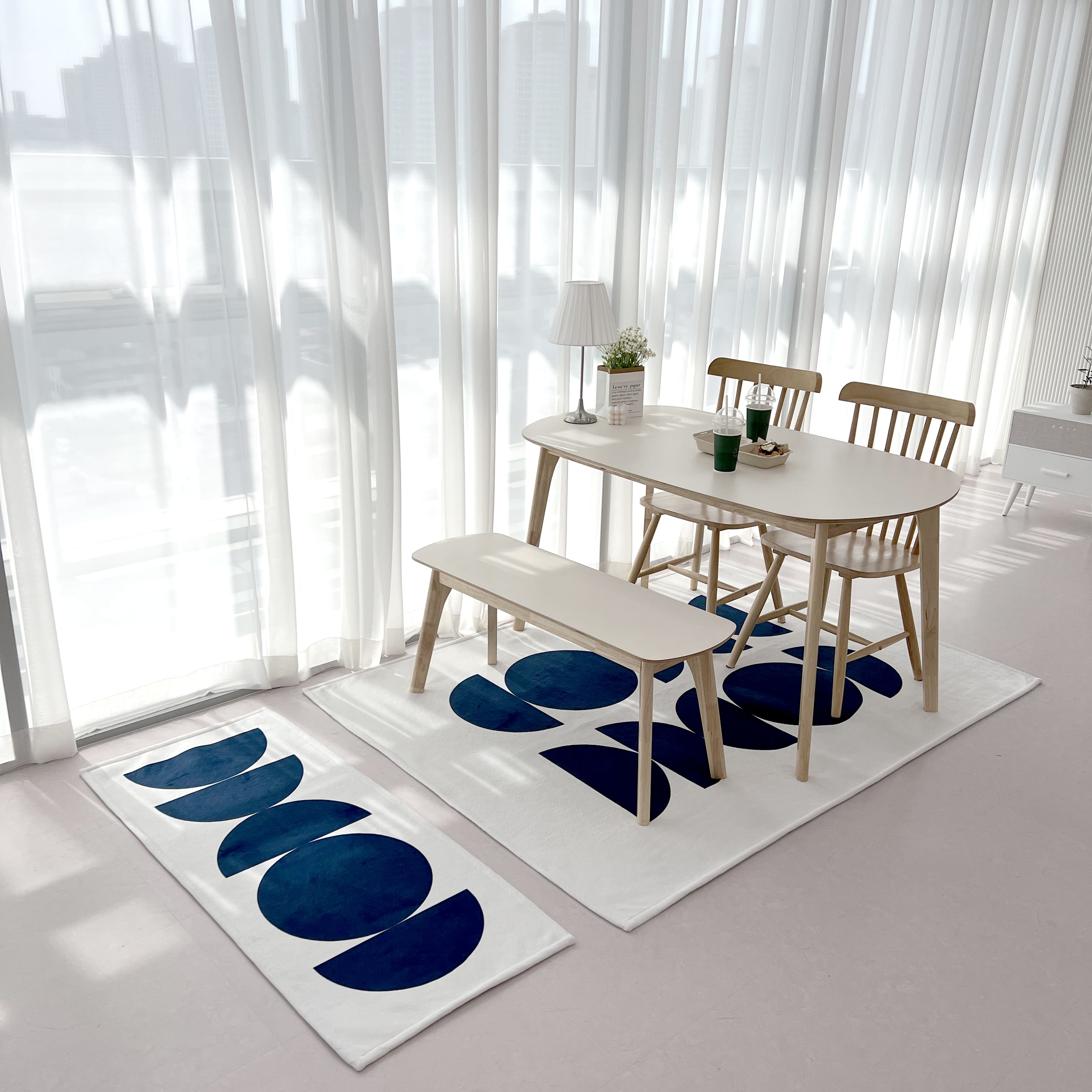 사계절 디자인 거실러그 카페트 8종 룸매트 (60x140cm) no.16-1 키 오렌지 이미지 8