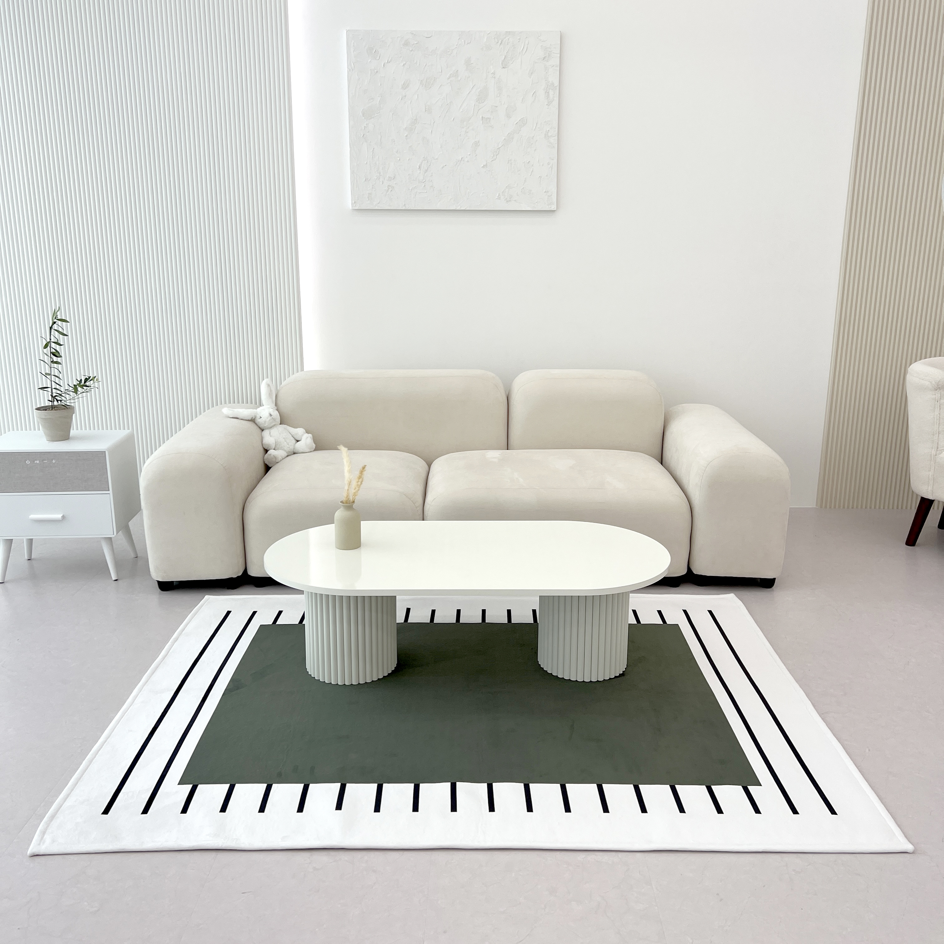 사계절 카키 단모 워셔블 한평 no17 발매트 스몰러그 (60x140cm) - 상세 이미지 3