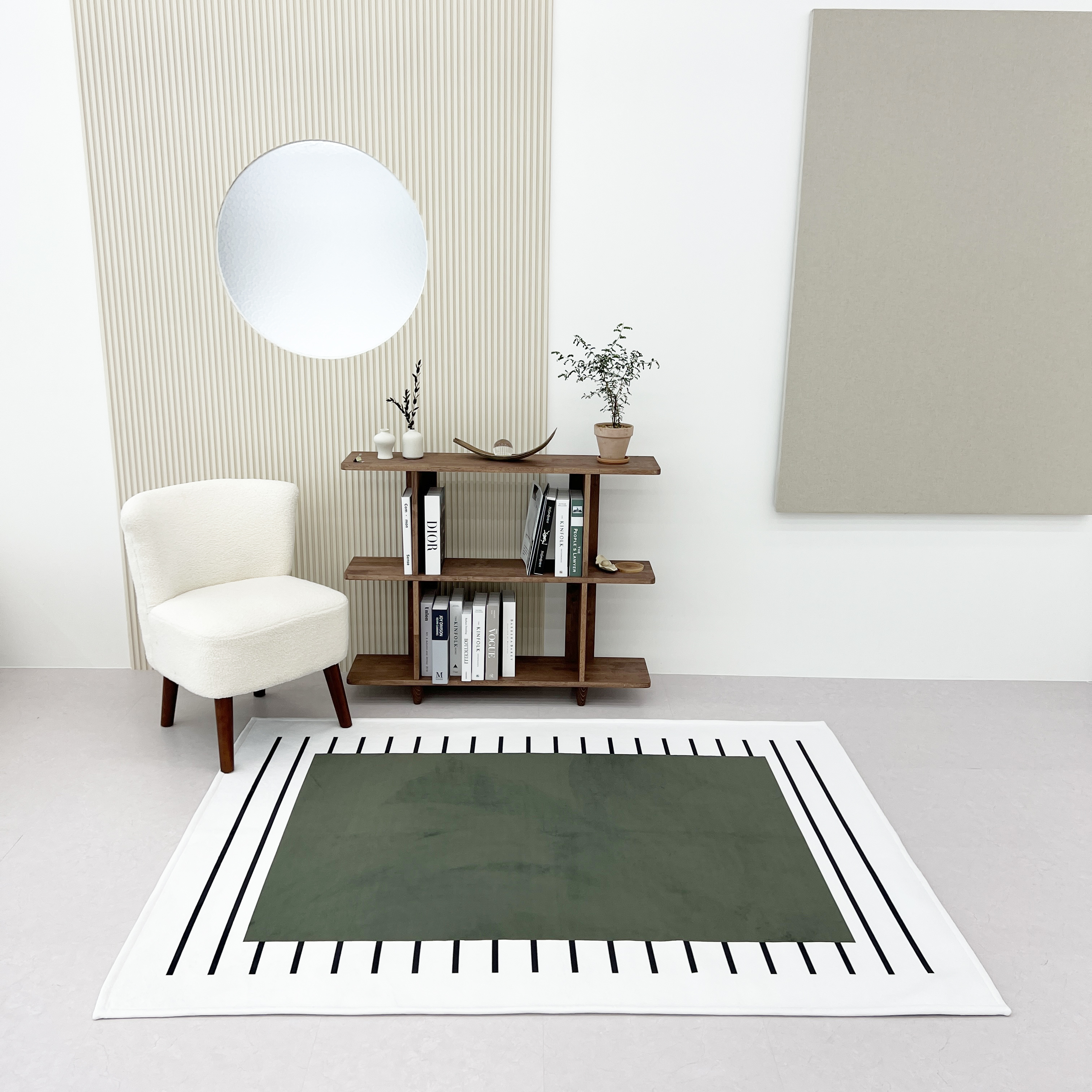사계절 카키 단모 워셔블 한평 no17 발매트 스몰러그 (60x140cm) - 상세 이미지 2