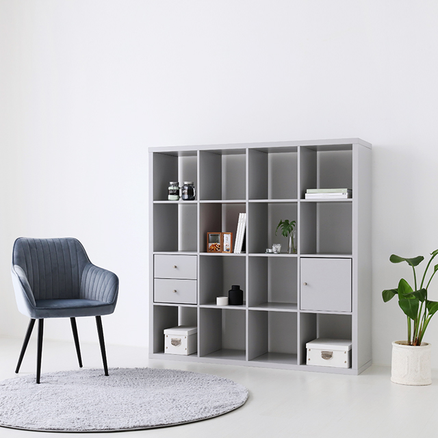 SCALAM 책장 4x4 그레이 3902.1980