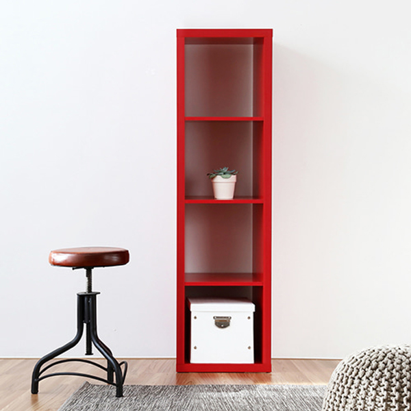 SCALAM 책장 1x4 413mmx390mmx1470mm, 4단, 레드 0496.5284