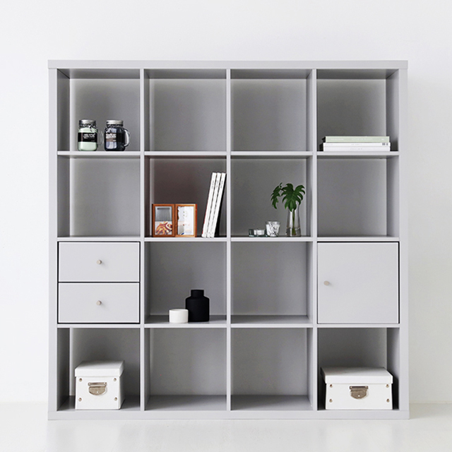 SCALAM 책장 4x4 그레이 3902.1980