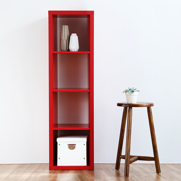 SCALAM 책장 1x4 413mmx390mmx1470mm, 4단, 레드 0496.5284