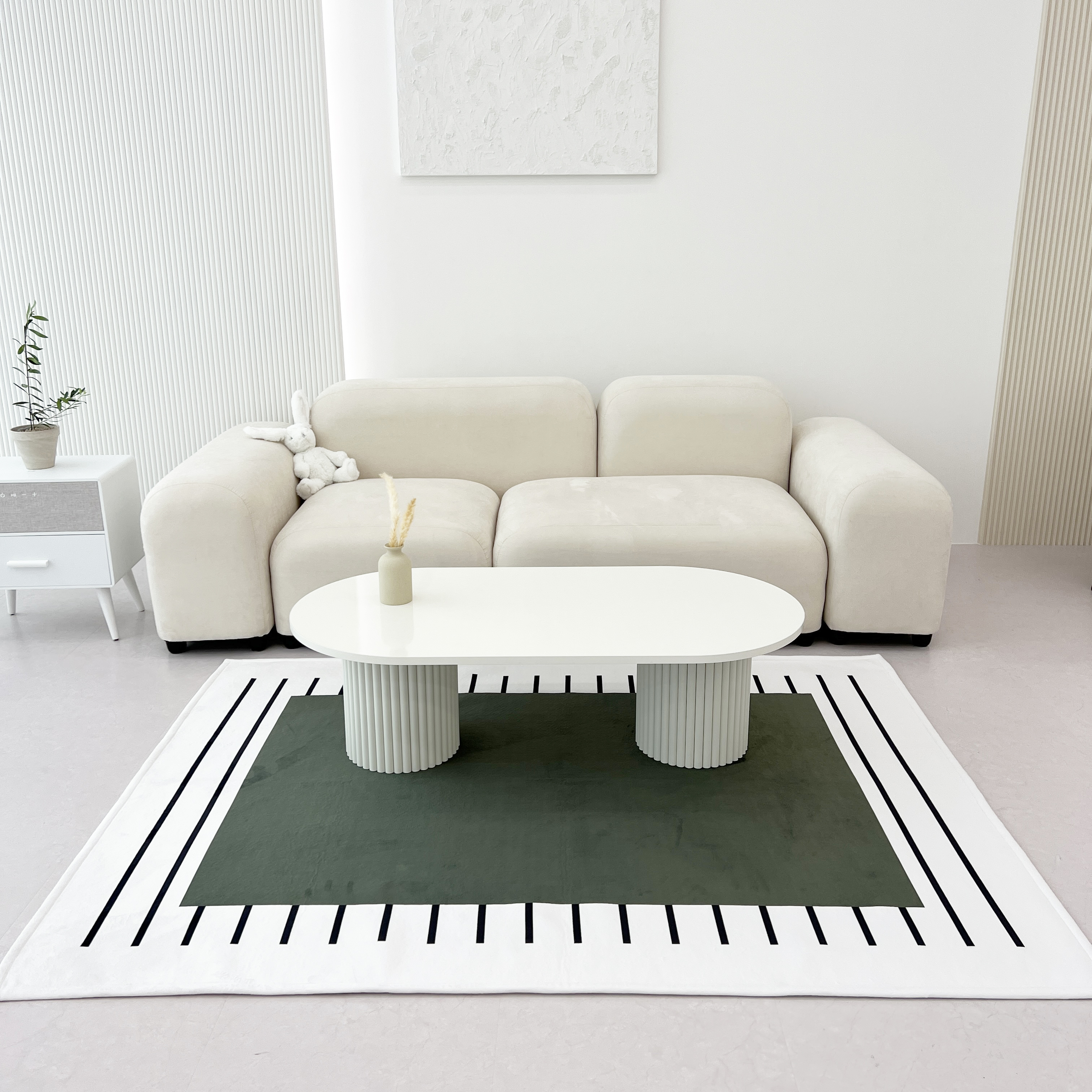 사계절 카키 단모 워셔블 한평 no17 발매트 스몰러그 (60x140cm) - 상품 이미지