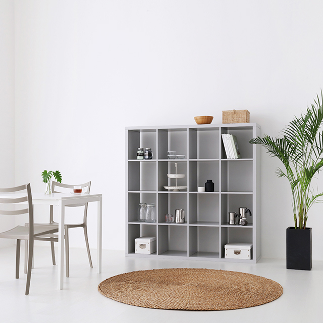 SCALAM 책장 4x4 그레이 3902.1980