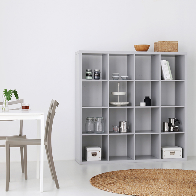 SCALAM 책장 4x4 그레이 3902.1980