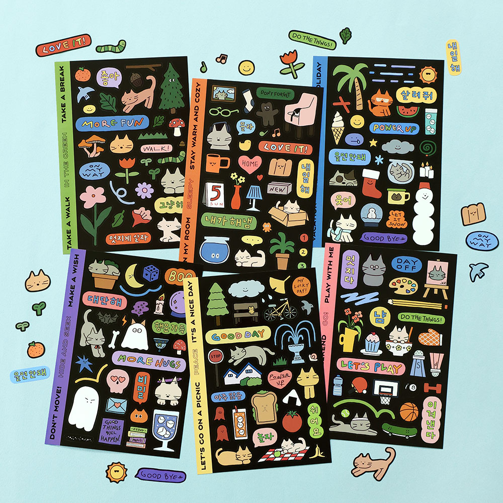 아이코닉 두들 리무버블 스티커팩(다꾸 다이어리 미니 데코 아이폰 Z플립 탑꾸 폰꾸 폴꾸) 제품 이미지
