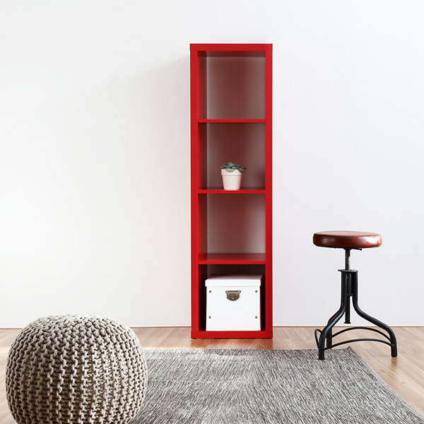 SCALAM 책장 1x4 413mmx390mmx1470mm, 4단, 레드 0496.5284