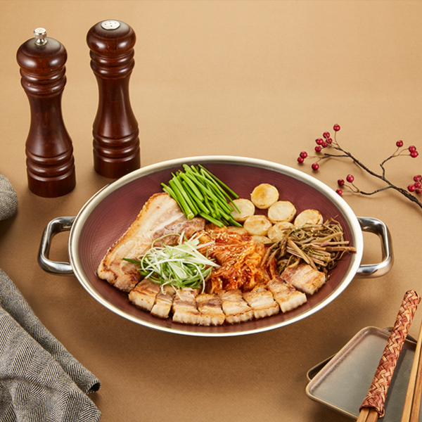 클래딘 IH 통3중 베네핏 인덕션 캠핑 고기구이 전골 그리들 32cm