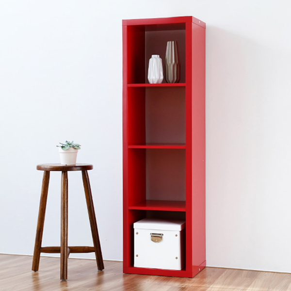 SCALAM 책장 1x4 413mmx390mmx1470mm, 4단, 레드 0496.5284