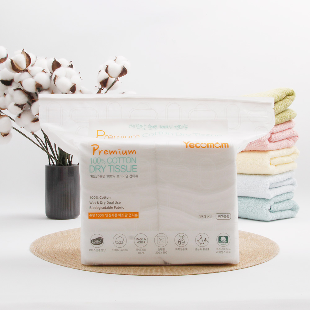 예꼬맘 신생아 아기 유아 순면 건티슈 150매, 4개