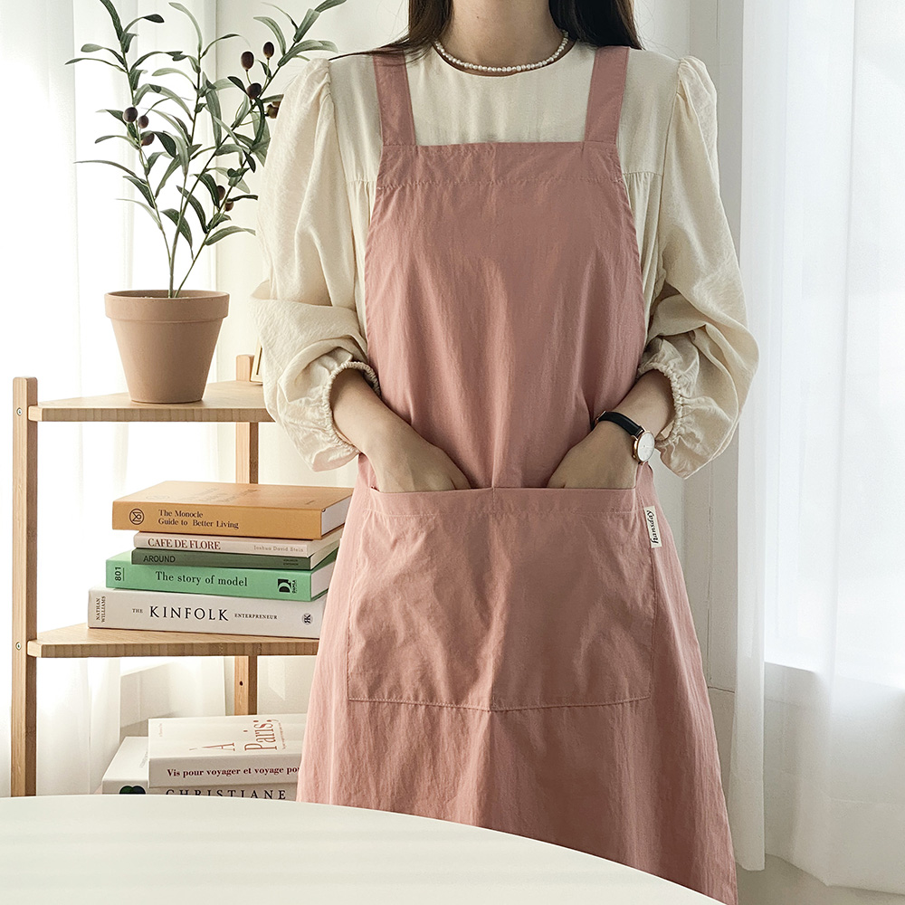 한스데이 방수 일자형 애견 미용사 카페 바리스타 공용 원피스 빅사이즈 앞치마