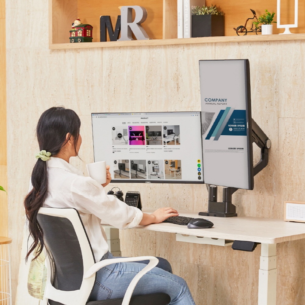 카멜마운트 삼성 LG 호환 듀얼모니터암 - 상품 이미지