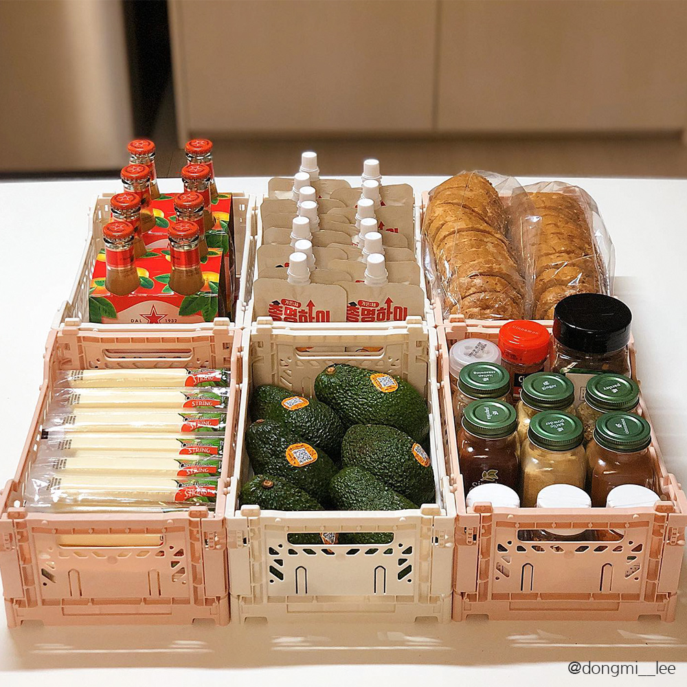 아이카사 폴딩박스 S milk tea