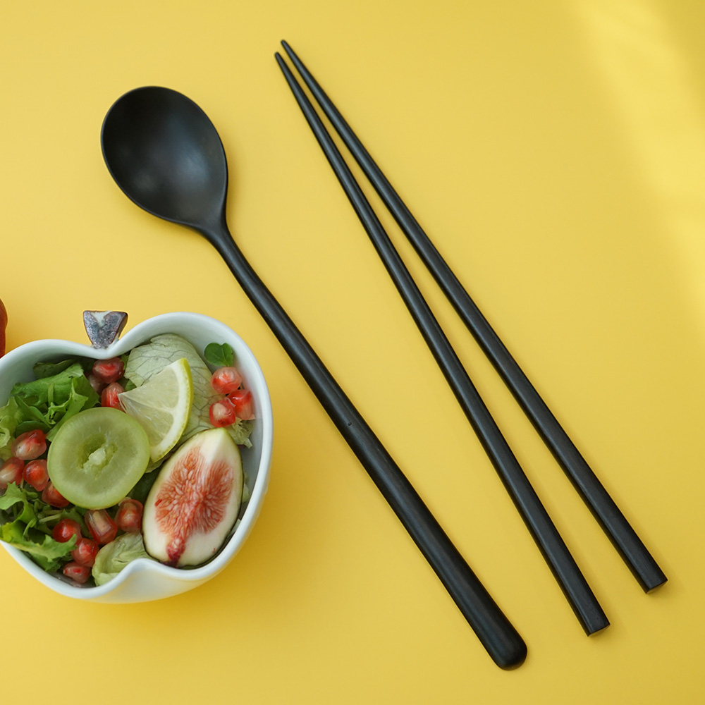 칠몽 국내산 오단 옻칠 나무 수저세트(숟가락+젓가락) 24cm 1인용 제품 이미지