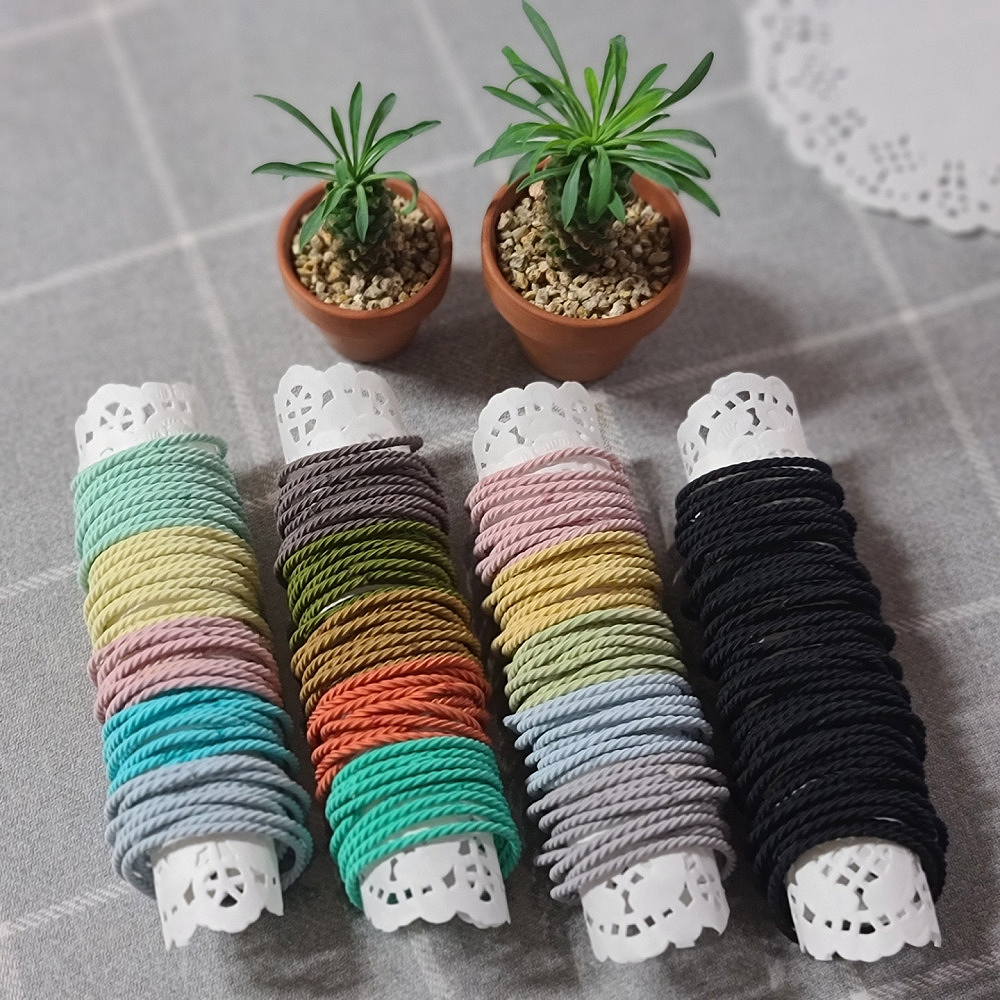 TINY STYLE 머리끈 50P 4통 총 200개 헤어끈대용량 케이스포함 - 상세 이미지 3