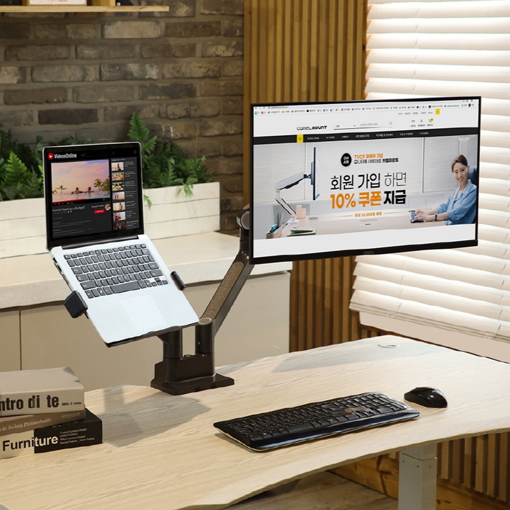 카멜마운트 삼성 LG 호환 듀얼모니터암 이미지 6