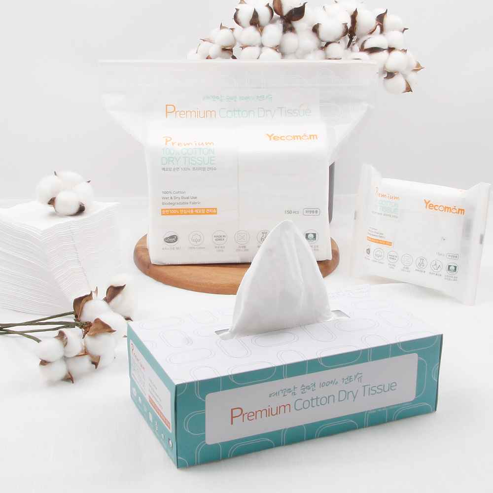 예꼬맘 신생아 아기 유아 순면 건티슈 150매, 4개