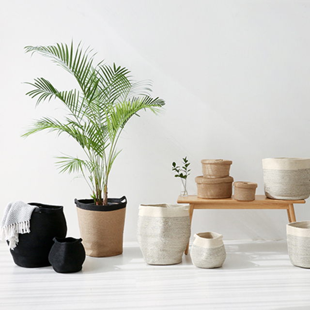 JUTEM 수제바구니 CJB20 내추럴/블랙 430mmx440mm, 1단, 4315.5954 이미지 7