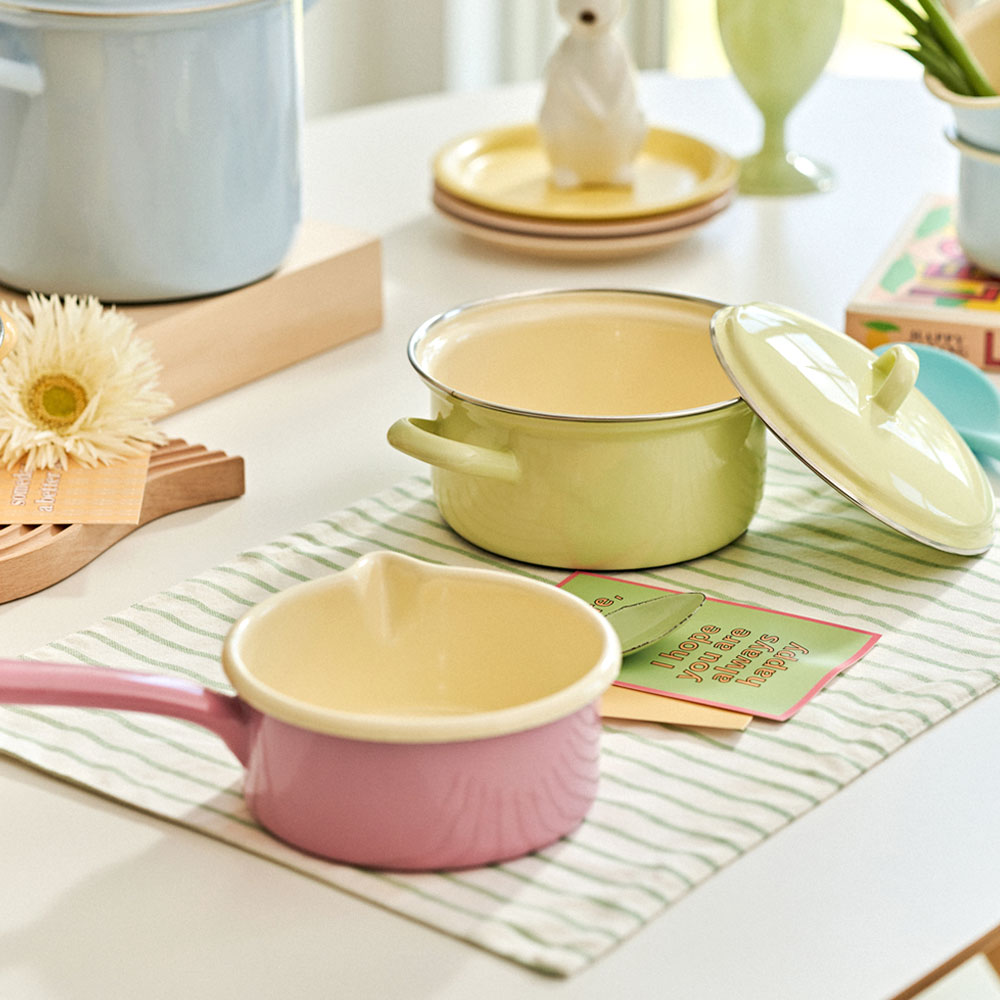 리스 법랑 번트 2종세트 양수 냄비16cm + 번트 밀크 소스팬 12cm - 상품 이미지