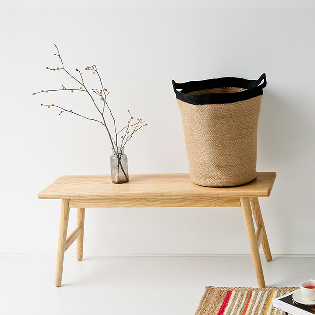 JUTEM 수제바구니 CJB20 내추럴/블랙 430mmx440mm, 1단, 4315.5954 이미지 6