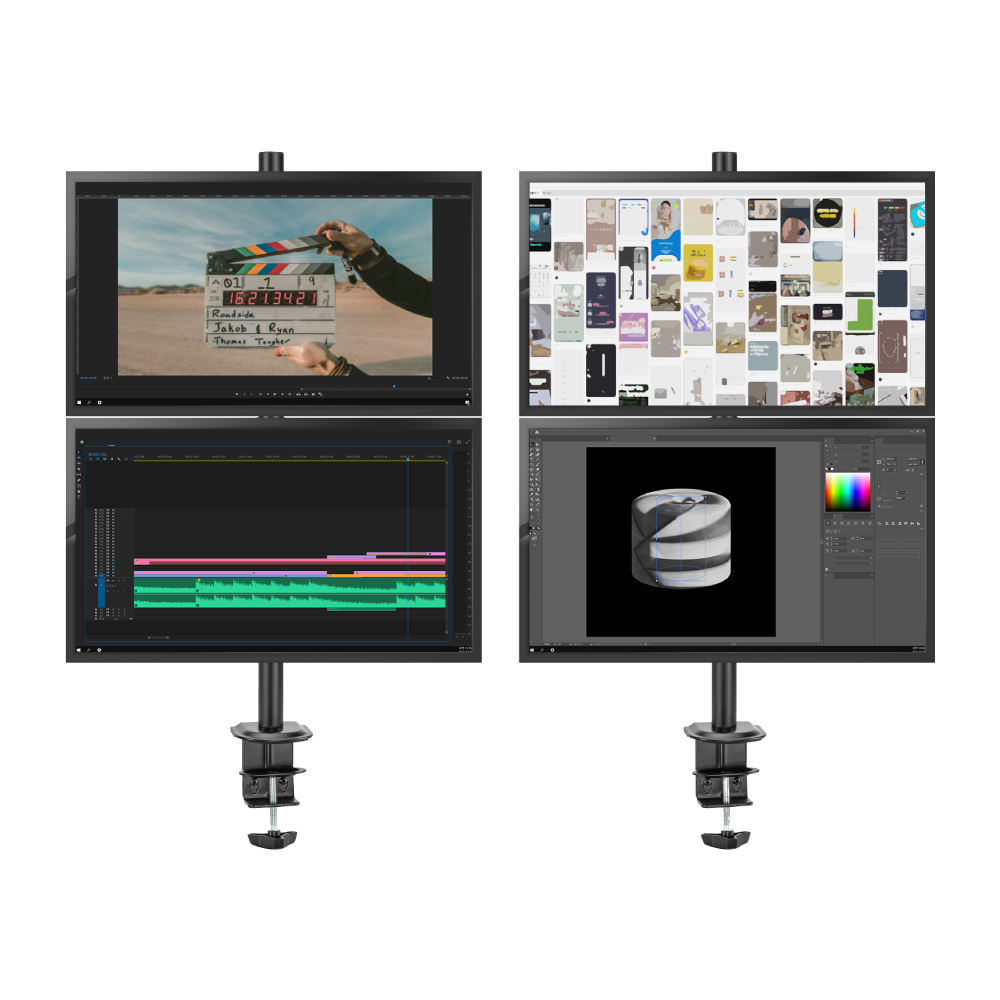 루나랩 모니터암 듀얼 거치대 세로 수직 상하 버티컬