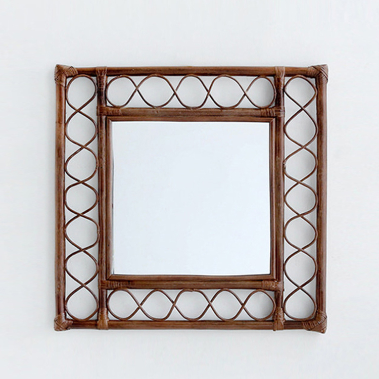 KONDI 사각거울 60x60 라탄 브라운 0582.2475