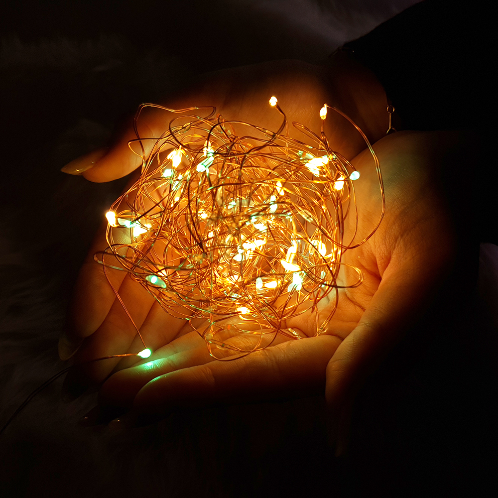 홈트너 트리전구 크리스마스 감성 조명 캠핑 파티 라이트 LED 와이어전구 50구 혼합컬러