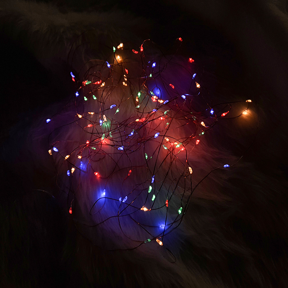 홈트너 트리전구 크리스마스 감성 조명 캠핑 파티 라이트 LED 와이어전구 50구 혼합컬러