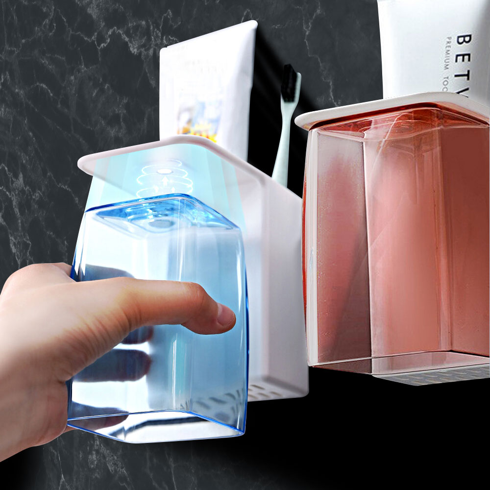 아루아 거꾸로 양치컵 걸이 세트 치약걸이 칫솔꽂이