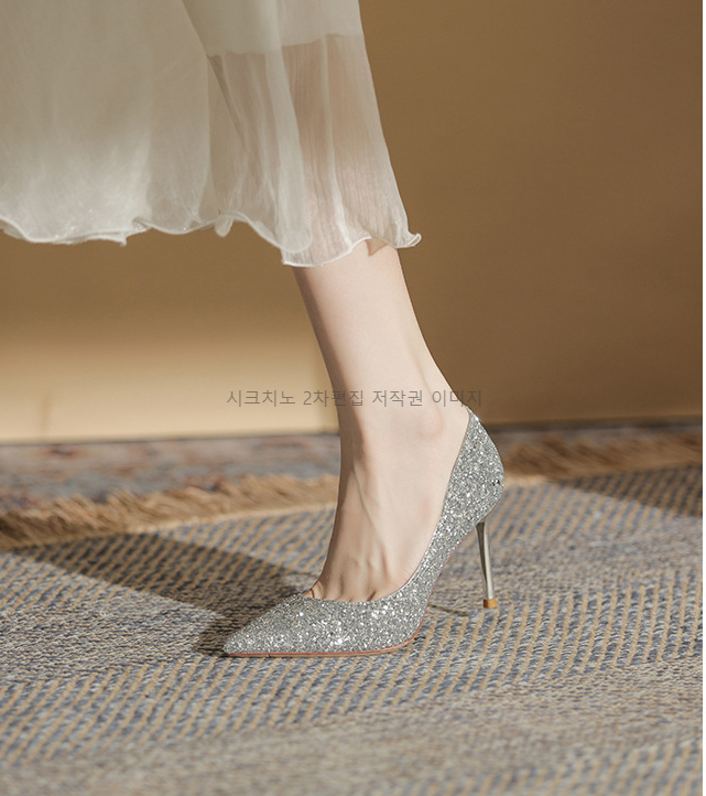 브루아 6,8cm 스틸레토 하이힐 글리터 웨딩구두 3color 상세 이미지 20