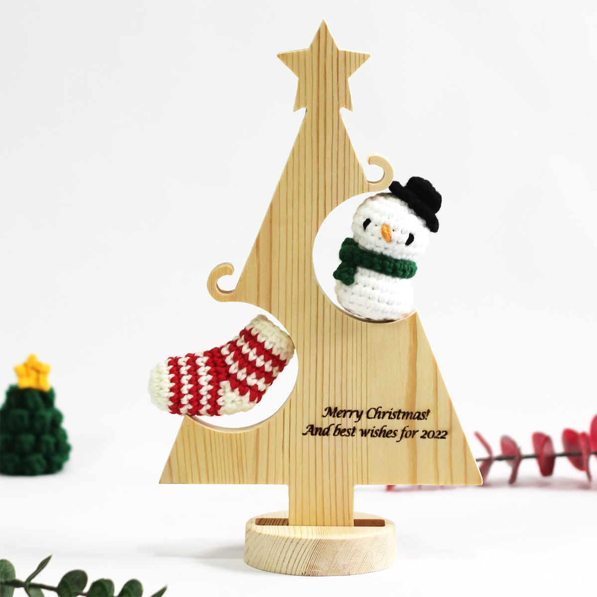 미니양말 키링 - 크리스마스 손뜨개 인형 - X-mas 양말 열쇠고리 - 상세 이미지 3