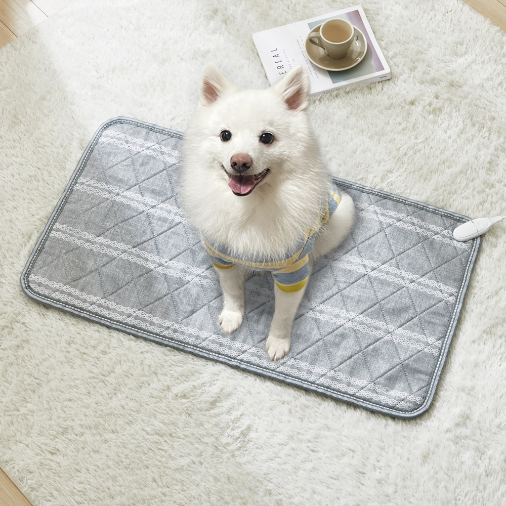 눕자 카본 탄소 강아지 고양이 전기방석 그레이 특대형 50X90 - 상품 이미지