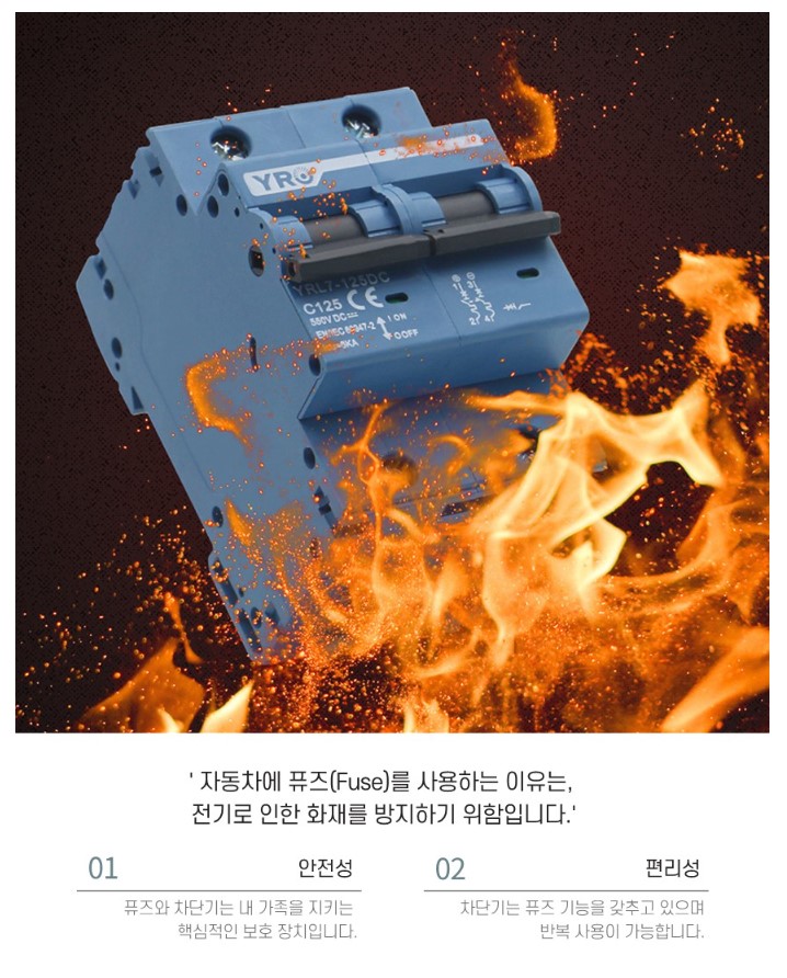 DC 차단기 선박 캠핑카 2P 63A DC550V - 상세 이미지 2