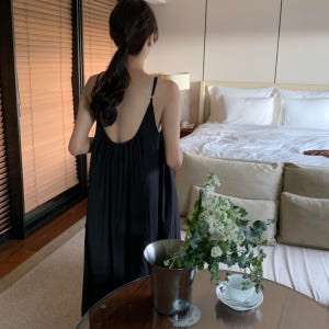 나트랑 홀터넥 플리츠 여름 바캉스룩 휴가룩 루즈핏 쉬폰 백리스 롱 맥시 ... 착용 후기 | 사이즈/핏 총정리 - 상품 이미지 2