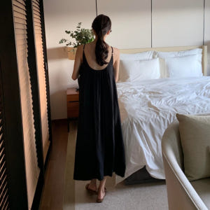 나트랑 홀터넥 플리츠 여름 바캉스룩 휴가룩 루즈핏 쉬폰 백리스 롱 맥시 ... 착용 후기 | 사이즈/핏 총정리 - 상품 이미지 4