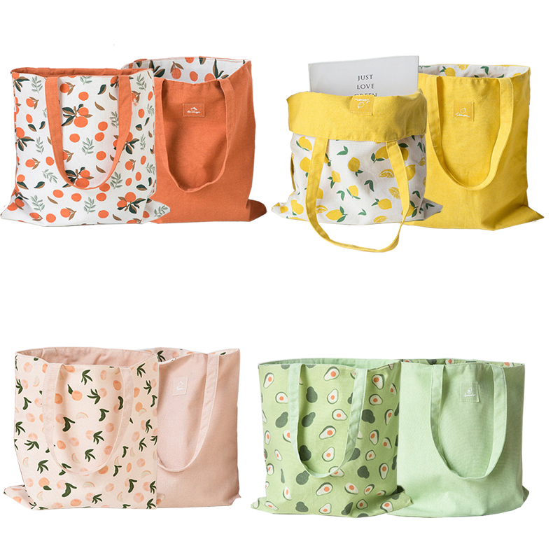 뷰레이터닷컴 후르츠 양면 캔버스 에코백 데일리백