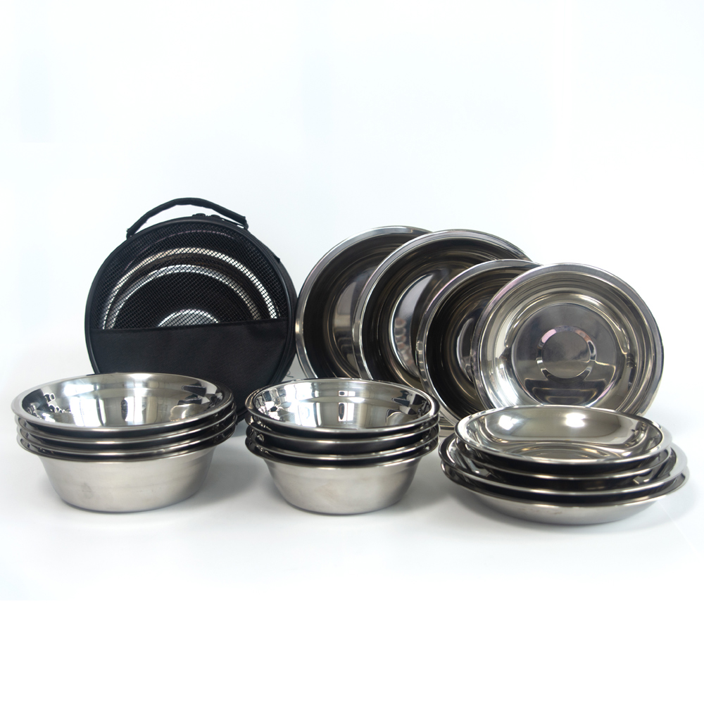 시샘 코펠 그릇 스텐 캠핑식기세트 17P