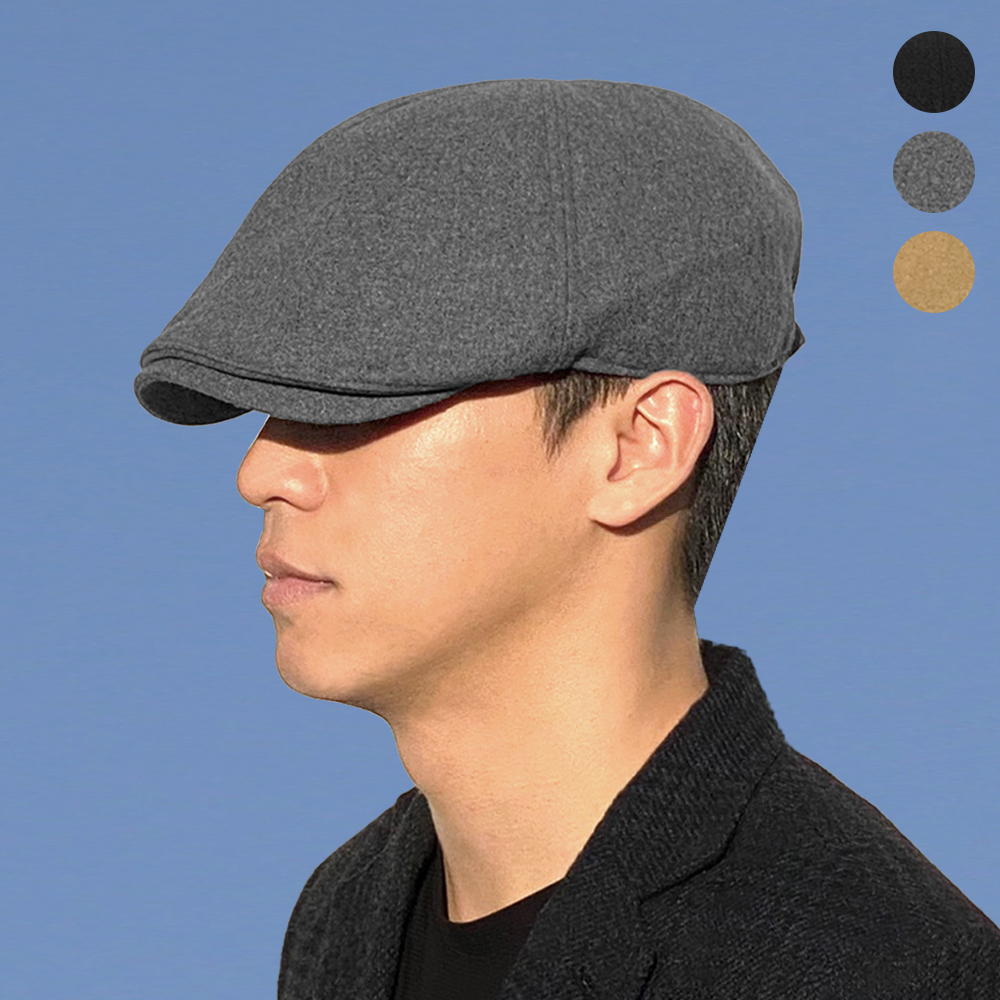 58cm/62cm 빅사이즈 울 헌팅캡 어르신 중년남자 할아버지 허영만 노인 베레모 모자 - 상품 이미지